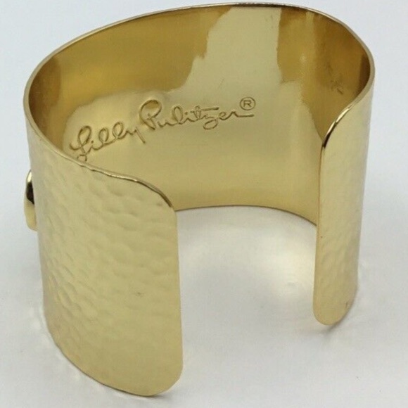 Lilly Pulitzer Gold Leopard Cuff Cz Diamonds & Yellow Gems 6-8” NWOTS - Picture 5 of 5